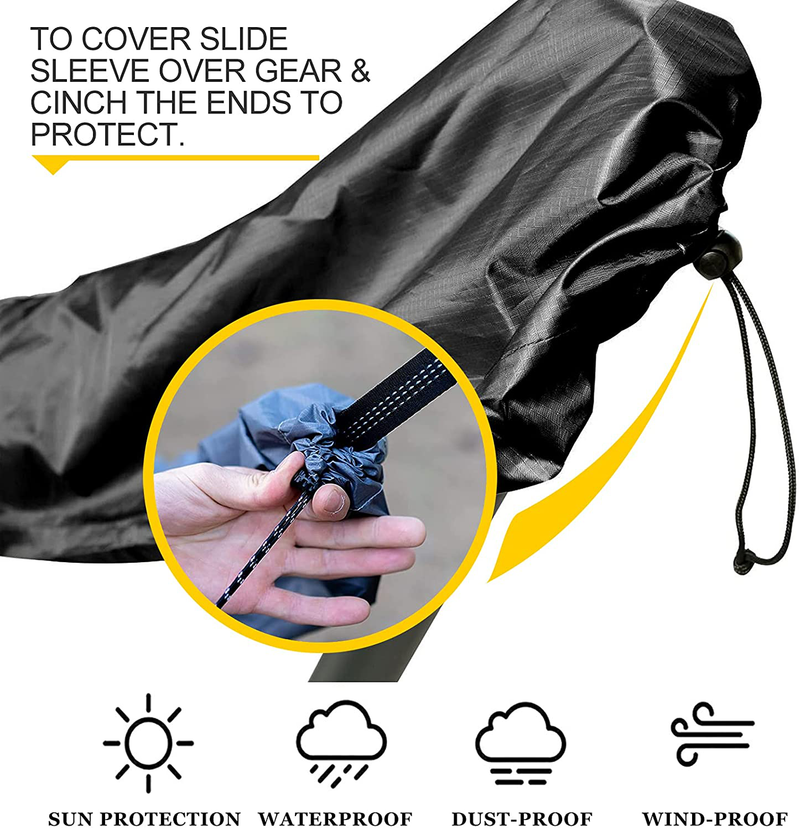 SELUGOVE Hammock Sleeve Cover Black Thicken（134" X18"） Protective Waterproof Sleeve for Outdoor Hammocks Home & Garden > Lawn & Garden > Outdoor Living > Hammocks SELUGOVE   