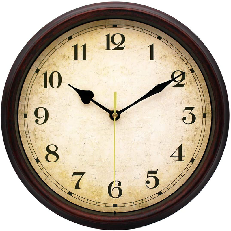 Filly Wink Retro Wall Clock Non Ticking 10 inch Farmhouse Style Classic Silent Quartz Battery Operated Clocks Decorative Home Living Room Bedroom Office School(Vintage Rust) Home & Garden > Decor > Clocks > Wall Clocks Filly Wink Vintage Rust  