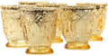 Koyal Wholesale Vintage Glass Candle Holder (Pack of 6), 3 x 2.75 Home & Garden > Decor > Home Fragrance Accessories > Candle Holders Koyal Wholesale Antique Gold  