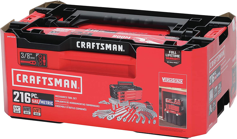 CRAFTSMAN Mechanics Tools Kit with 3 Drawer Box, 216-Piece (CMMT99206) Hardware > Tools > Tool Sets Craftsman   