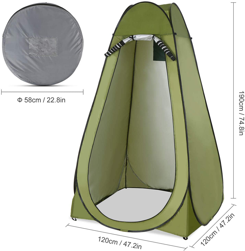 Lixada Outdoor 6FT Quick Set up Privacy Tent Pop-Up Tent, Toilet, Camp Shower, Portable Changing Room for Camping Shower Biking Toilet Beach Sporting Goods > Outdoor Recreation > Camping & Hiking > Portable Toilets & Showers Lixada   