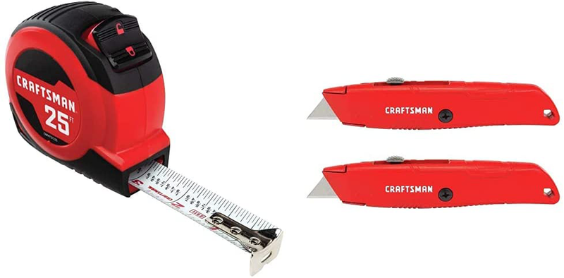 CRAFTSMAN Tape Measure, Self-Lock, 16-Foot (CMHT37216S) Hardware > Tools > Measuring Tools & Sensors Craftsman Craftsman Tape and Knives Bundle 25-Foot 