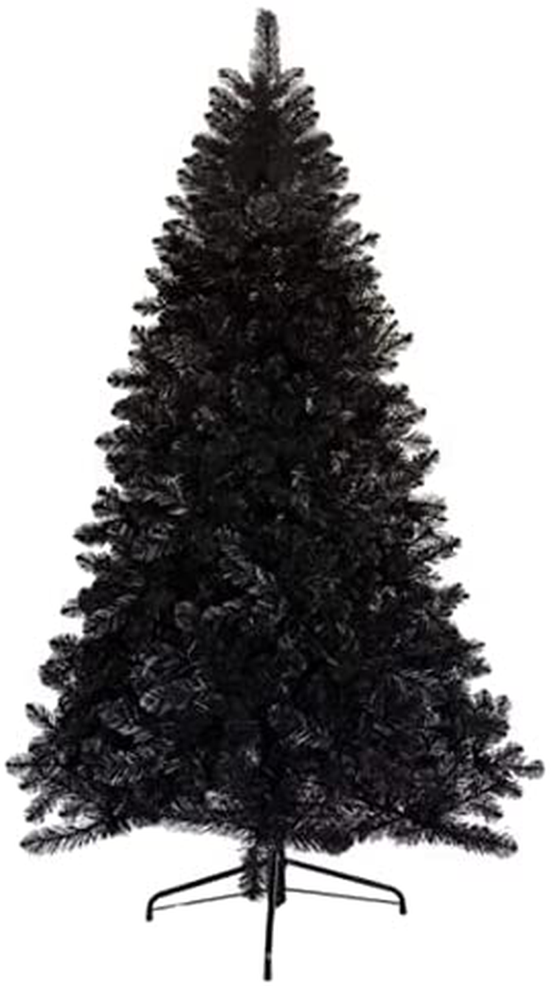 Prextex 4 Feet Black Christmas Tree - 320 Tips Premium Hinged Artificial Canadian Fir Full Bodied Black Christmas Tree Lightweight and Easy to Assemble with Christmas Tree Metal Stand