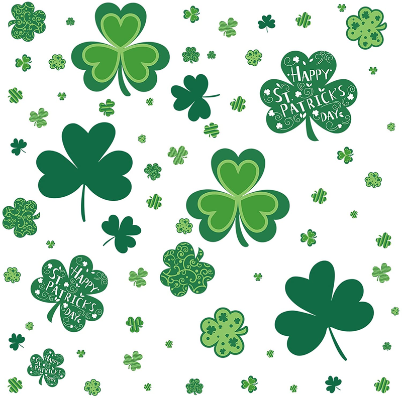 St Patricks Day Stickers, Shamrock Stickers for St Patricks Day Decorations, 109 PCS Reusable Static Spring Window Clings Decor Arts & Entertainment > Party & Celebration > Party Supplies AKEROCK Style A  