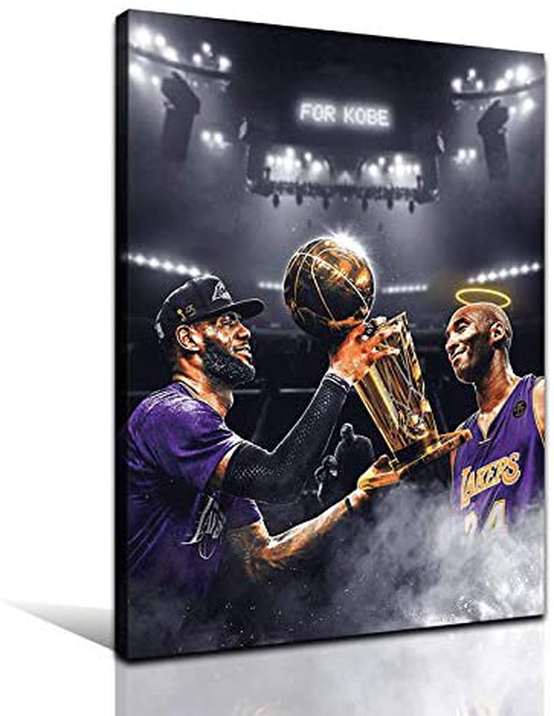 JUSTBR Basketball Poster Legends Sports Basketball Decor Art Paintings Canvas Picture Basketball Player Sports Artwork Living Room Prints Wall Decor Wooden Framed Posters for Boys Room 16"X24" Home & Garden > Decor > Artwork > Posters, Prints, & Visual Artwork JUSTBR black-002 16 in x 24 in 
