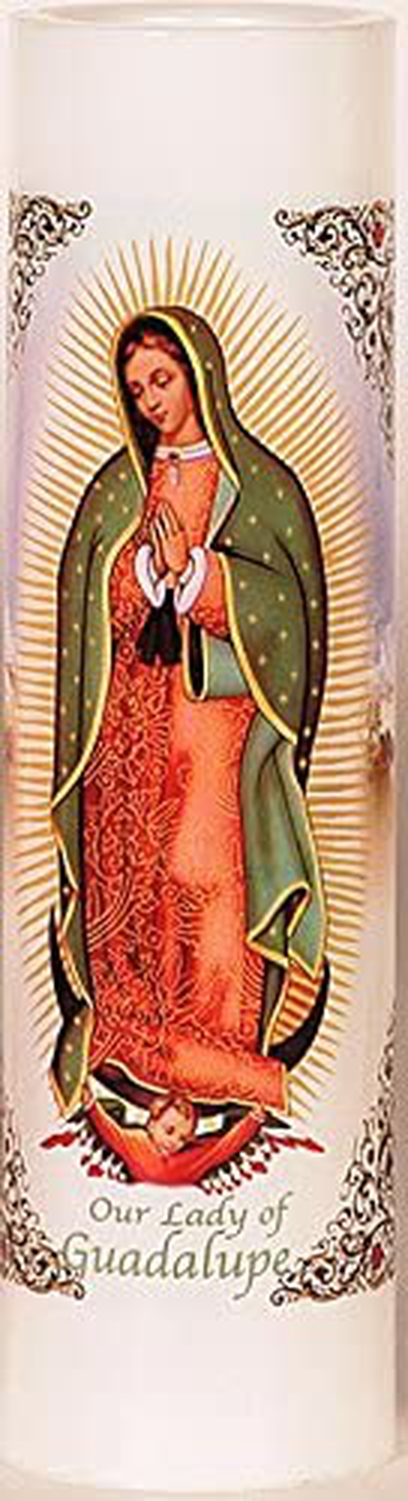 Our Lady of Guadalupe | Virgen de Guadalupe | LED Flameless Prayer Candle with Automatic Timer | Veladora de Oracion Sin Llama | English & Spanish | Catholic/Religious Idea Home & Garden > Decor > Home Fragrances > Candles Bright Glow Candle Co. Default Title  