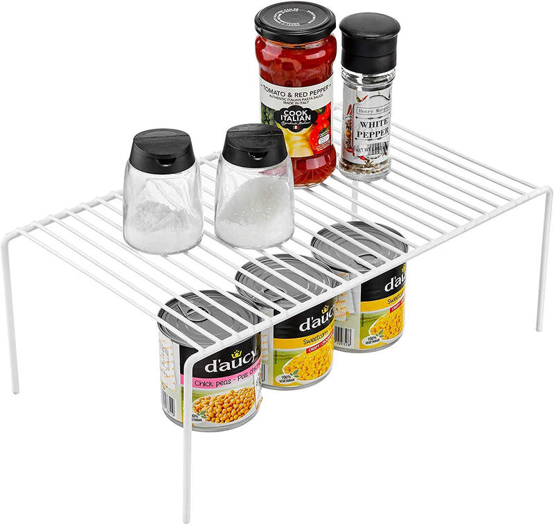 KIKIBRO Heavy Duty Cabinet Storage Shelf Rack, Large Rustproof Stainless Steel Food Kitchen Organizer for Spice, Cabinets, Pantry Shelves, Countertops Dishes, Plates, Bowls, Mugs, Glasses - Set of 6 Home & Garden > Kitchen & Dining > Food Storage KIKIBRO   