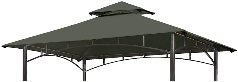 Eurmax 5FT x 8FT Double Tiered Replacement Canopy Grill BBQ Gazebo Roof Top Gazebo Replacement Canopy Roof（Cocoa） Home & Garden > Lawn & Garden > Outdoor Living > Outdoor Structures > Canopies & Gazebos Eurmax Gray  