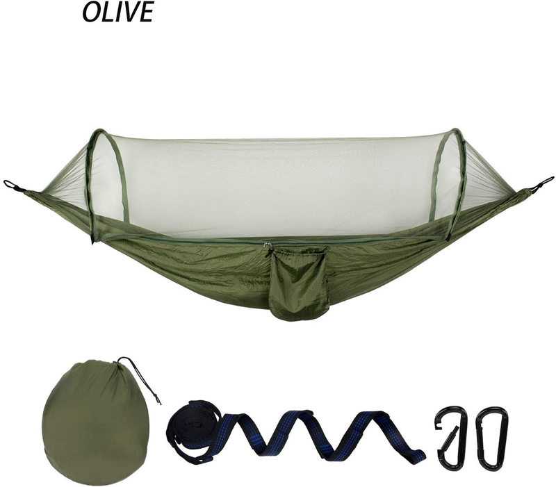 Hammock with Mosquito Net and Rainfly Portable Camping Hammock Hammock for 2 Tree Straps Suitable for Travel Camping Hiking Park Lightweight Hammock with Net(Olive) Sporting Goods > Outdoor Recreation > Camping & Hiking > Mosquito Nets & Insect Screens Nobranded   