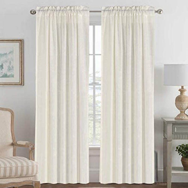 Linen Curtains Light Filtering Privacy Protecting Panels Premium Soft Rich Material Drapes with Rod Pocket, 2-Pack, 52 Wide x 96 inch Long, Natural Home & Garden > Decor > Window Treatments > Curtains & Drapes H.VERSAILTEX Ivory 52"W x 108"L 