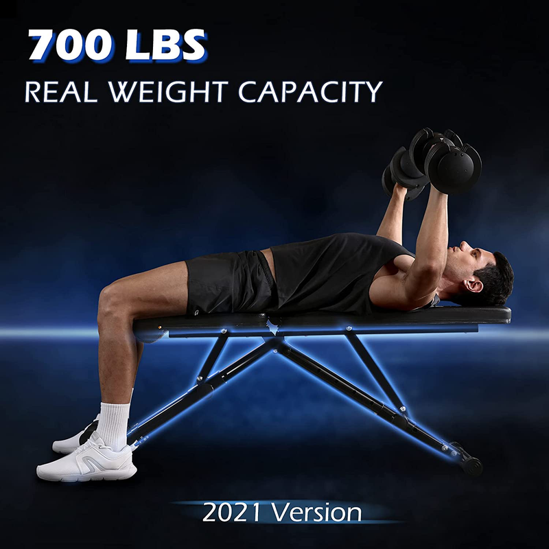 FLYBIRD Weight Bench, Adjustable Strength Training Bench for Full Body Workout with Fast Folding- 2021 Version