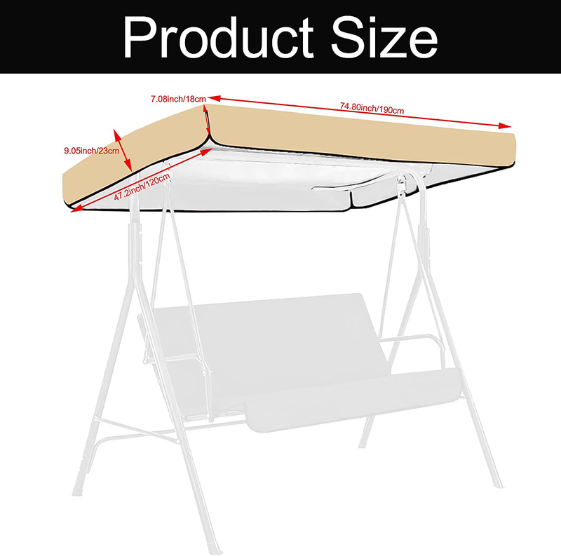 Swing Replacement Canopy Cover, Waterproof Outdoor Patio Swing Canopy Replacement, Replacement Canopy for Swing Hammock Protector Furniture Dustproof Cover, Outdoor Sunproof Cover (Beige) Home & Garden > Lawn & Garden > Outdoor Living > Porch Swings Broadsheet   