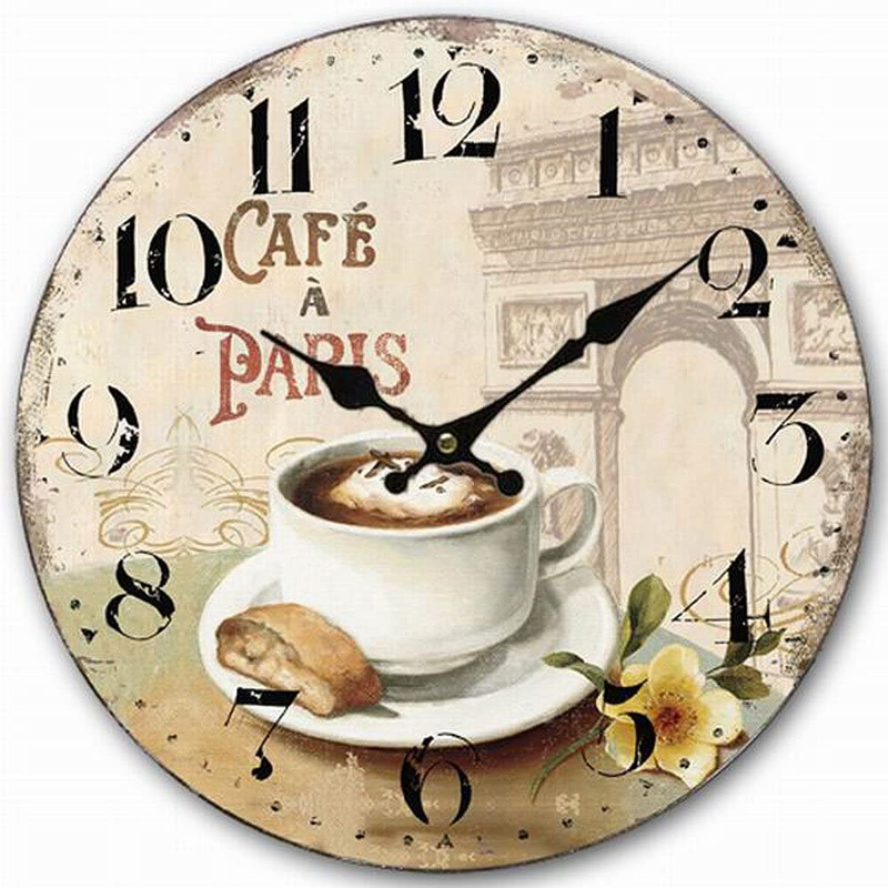 HQF Vintage Living Room Clock, Eruner Old Style Wooden Clock for Wall Cottage French Style Clock Timepiece for Dining Room Kitchen Sturdy Keeps Good Time, 12-inch Home & Garden > Decor > Clocks > Wall Clocks HQF   