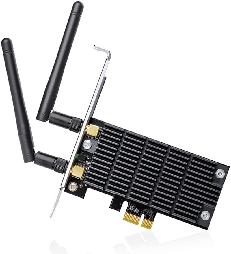 TP-Link AC1300 PCIe WiFi PCIe Card(Archer T6E)- 2.4G/5G Dual Band Wireless PCI Express Adapter, Low Profile, Long Range, Heat Sink Technology, Supports Windows 10/8.1/8/7/XP Electronics > Networking > Network Cards & Adapters ‎TP-Link   