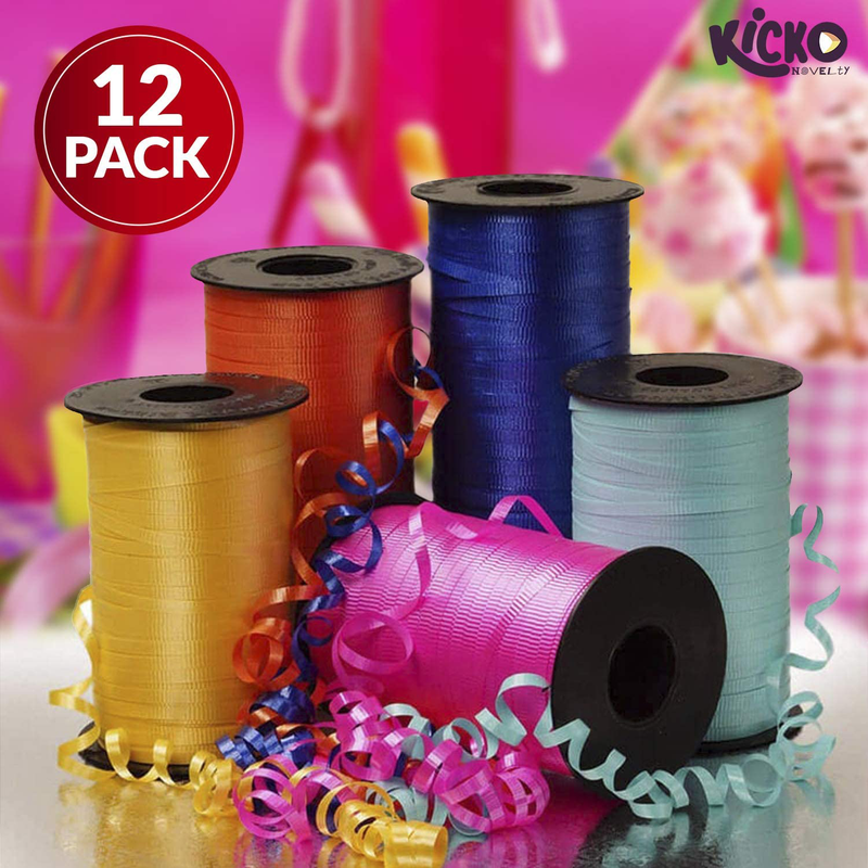 Kicko Curling Ribbon - Colorful Assorted - 12 Pack - for Florist, Flowers, Arts and Crafts, Wrapping, Hair, School, Girls, Etc Arts & Entertainment > Hobbies & Creative Arts > Arts & Crafts > Art & Crafting Materials > Embellishments & Trims > Ribbons & Trim Kicko   