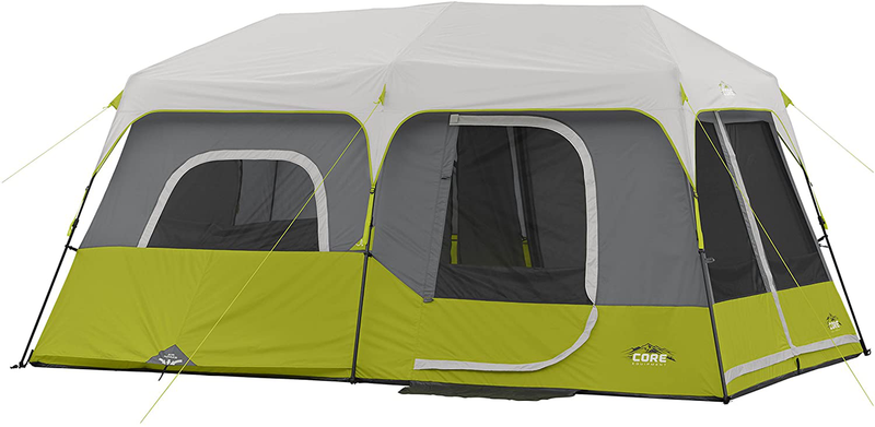 Core 9 Person Instant Cabin Tent - 14' X 9' Sporting Goods > Outdoor Recreation > Camping & Hiking > Camp Furniture Core Green/Gray  