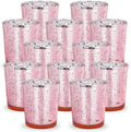 Just Artifacts 2.75-Inch Speckled Mercury Glass Votive Candle Holders (12pcs, Silver) Home & Garden > Decor > Home Fragrance Accessories > Candle Holders Just Artifacts Blush  