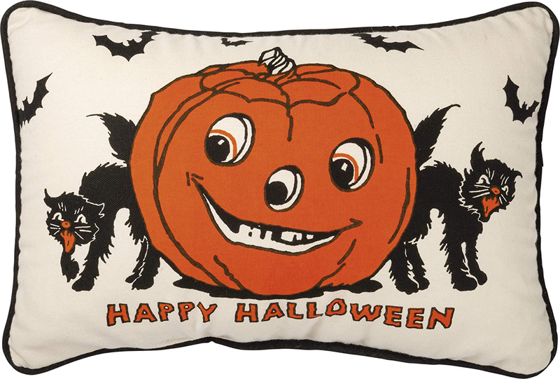 Primitives by Kathy Retro-Inspired Throw Pillow, 1 Count (Pack of 1), Happy Halloween Arts & Entertainment > Party & Celebration > Party Supplies Primitives by Kathy Happy Halloween 1 Count (Pack of 1) 