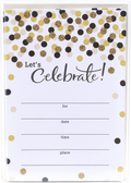 Hallmark Party Invitations (Let's Celebrate with Gold and Black Dots, Pack of 20) Arts & Entertainment > Party & Celebration > Party Supplies > Invitations Hallmark Gold and Black Dots  