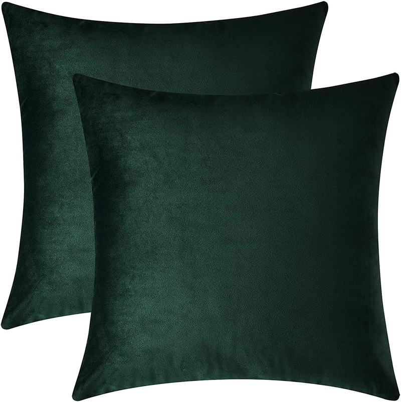 Mixhug Decorative Throw Pillow Covers, Velvet Cushion Covers, Solid Throw Pillow Cases for Couch and Bed Pillows, Burnt Orange, 20 x 20 Inches, Set of 2 Home & Garden > Decor > Chair & Sofa Cushions Mixhug Dark Green 22 x 22 Inches, 2 Pieces 