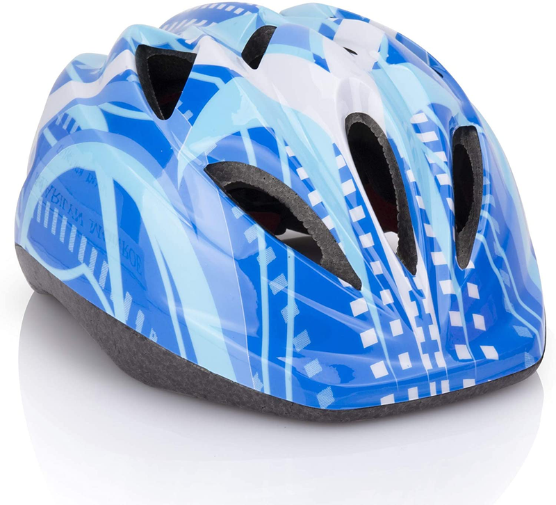 Kid Bicycle Helmets, LX LERMX Kids Bike Helmet Ages 5-14 Adjustable from Toddler to Youth Size, Durable Kids Bike Helmet with Fun Designs for Boys and Girls Sporting Goods > Outdoor Recreation > Cycling > Cycling Apparel & Accessories > Bicycle Helmets LX LERMX Blue2  
