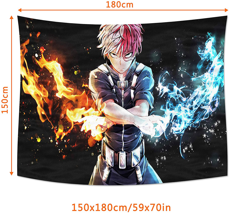 MEWE My Hero Academia Tapestry Wall Hanging Anime Tapestry Backdrop for Birthday Party Decoration Anime Gifts Bedroom 59x70in Home & Garden > Decor > Artwork > Decorative Tapestries MEWE   