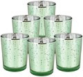 Just Artifacts Mercury Glass Votive Candle Holder 2.75" H (6pcs, Speckled Silver) -Mercury Glass Votive Tealight Candle Holders for Weddings, Parties and Home Decor