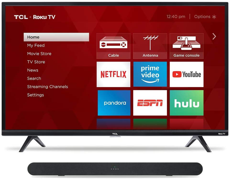 TCL 32-inch 1080p Roku Smart LED TV - 32S327, 2019 Model Electronics > Video > Televisions TCL TV with Alto 6 Sound Bar 43-Inch 