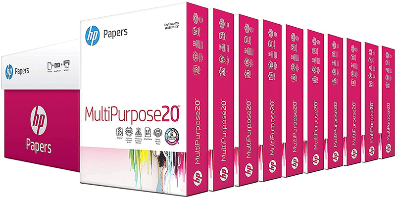 hp Printer Paper | 8.5 x 11 Paper | MultiPurpose 20 lb | 5 Ream Case - 2500 Sheets | 96 Bright | Made in USA - FSC Certified | 115100PC