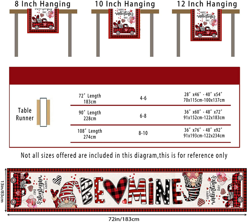 Hexagram Valentines Table Runners 13X72 Inches for Coffee Table Valentines Day Table Runner Love Gnomes and Truck Linen Burlap Buffalo Plaid Runner for Kitchen Rustic Holiday Parties Home & Garden > Decor > Seasonal & Holiday Decorations Hexagram   