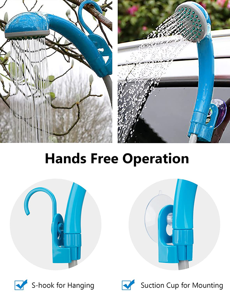 Riigoo Camping Shower Portable Shower for Camping Outdoor Shower Camp Portable Shower Head Handheld Camping Shower Pump Powered by Upgraded Rechargeable Battery Car Cigarette Lighter, 1 Year Warranty Sporting Goods > Outdoor Recreation > Camping & Hiking > Portable Toilets & Showers Riigoo   