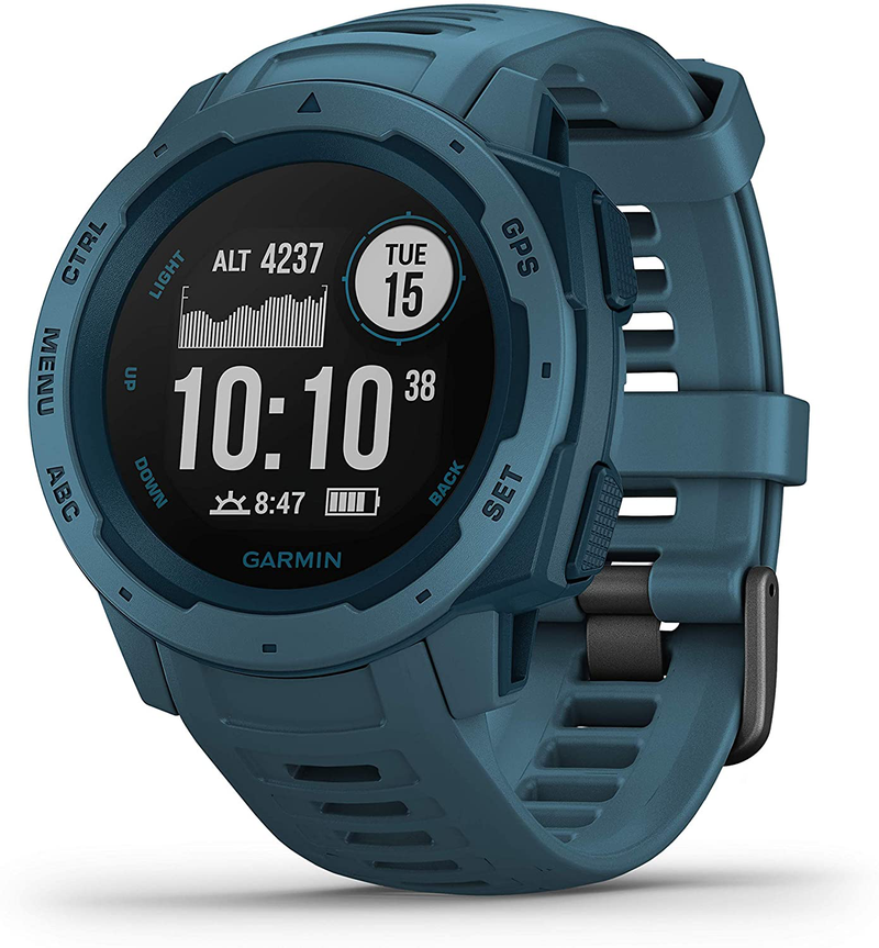 Garmin 010-02064-00 Instinct, Rugged Outdoor Watch with GPS, Features Glonass and Galileo, Heart Rate Monitoring and 3-Axis Compass, Graphite Apparel & Accessories > Jewelry > Watches Garmin Lakeside Blue Instinct 