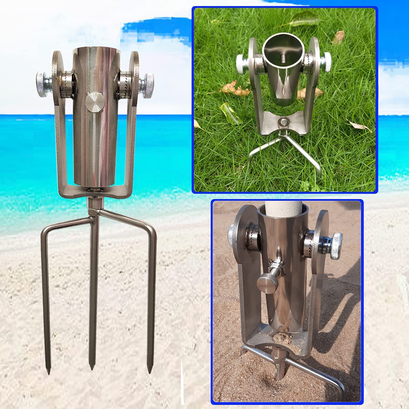 Jinhan Outdoor Umbrella Holder | Stainless Steel Umbrella Clamp | Attach to Railing, Fence, Bleachers, Benches, Tailgates and More Home & Garden > Lawn & Garden > Outdoor Living > Outdoor Umbrella & Sunshade Accessories Jinhan Stainless Steel (For Beach & Lawn)  
