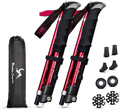 MC Trekking Poles Collapsible 2-Pc-Pack Lightweight 7075 Aluminum Adjustable 42”-51” for Hiking Camping Mounting Trail Sporting Goods > Outdoor Recreation > Camping & Hiking > Hiking Poles MC Red  