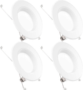 Sunco Lighting 4 Pack 5/6 Inch LED Recessed Downlight, Baffle Trim, Dimmable, 13W=75W, 3000K Warm White, 965 LM, Damp Rated, Simple Retrofit Installation - UL + Energy Star Home & Garden > Lighting > Flood & Spot Lights Sunco Lighting 3000k Warm White 6 Inch 