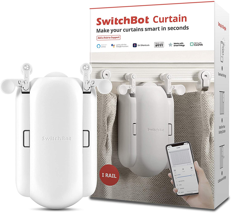 SwitchBot Curtain Smart Electric Motor - Wireless App or Automate Timer Control, Add Hub Mini/Plus Compatible with Alexa, Google Home, HomePod, IFTTT (Rod, White) Home & Garden > Kitchen & Dining > Kitchen Appliances SwitchBot   