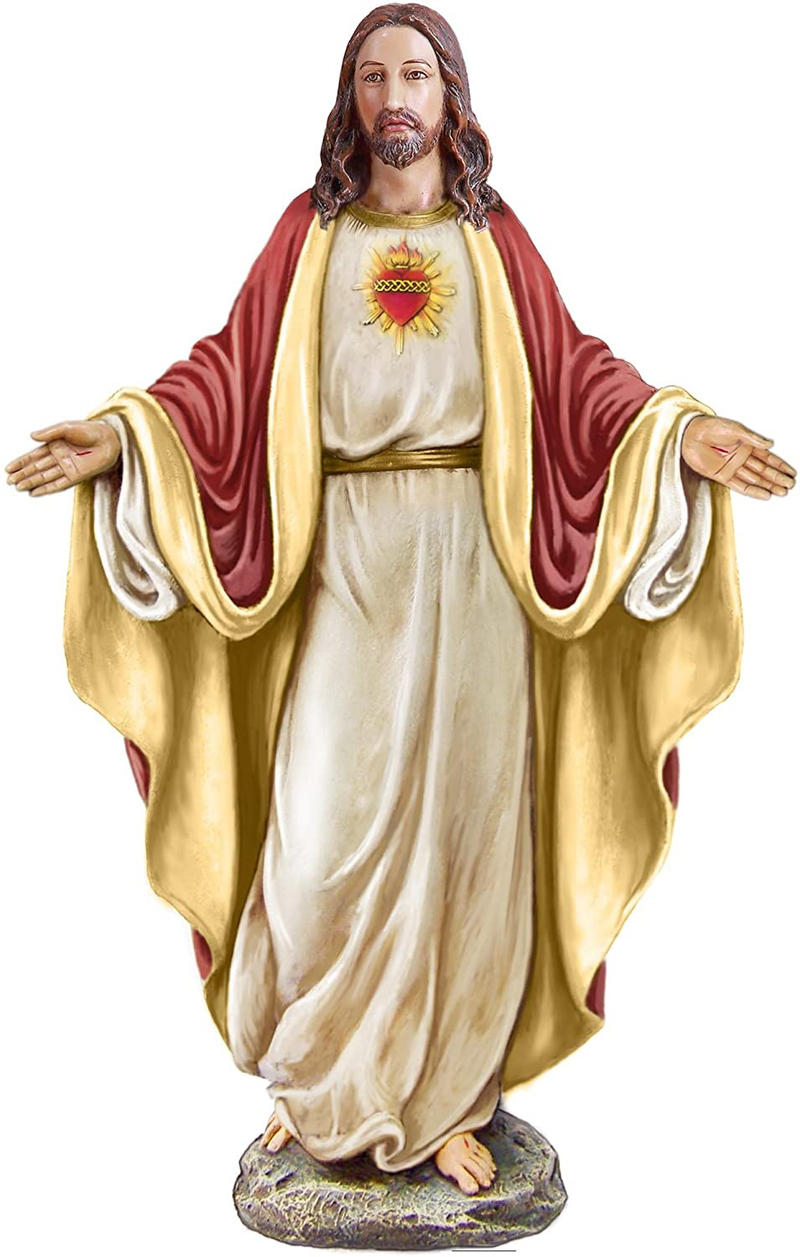 Roman Inc. Joseph Studio - Renaissance Collection 12.5"H Sacred Heart of Jesus Holy Figurine Religious Decor