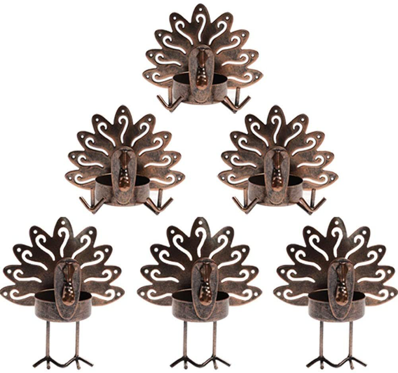 MorTime 6 Pack Turkey Tealight Candle Holders, Bronze Finished Metal Tea Light Candleholders, Thanksgiving Sitting Standing Turkey Holders Set for Table Kitchen Thanksgiving Decorations Home & Garden > Decor > Seasonal & Holiday Decorations& Garden > Decor > Seasonal & Holiday Decorations MorTime   