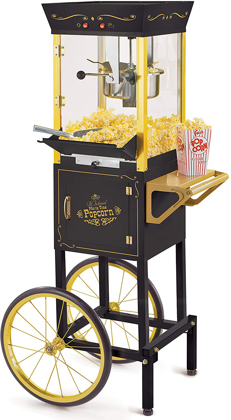 NOSTALGIA Concession CCP510 Vintage Professional Popcorn Cart-New 8-Ounce Kettle-53 Inches Tall-Red Home & Garden > Kitchen & Dining > Kitchen Tools & Utensils > Kitchen Knives Nostalgia Black  