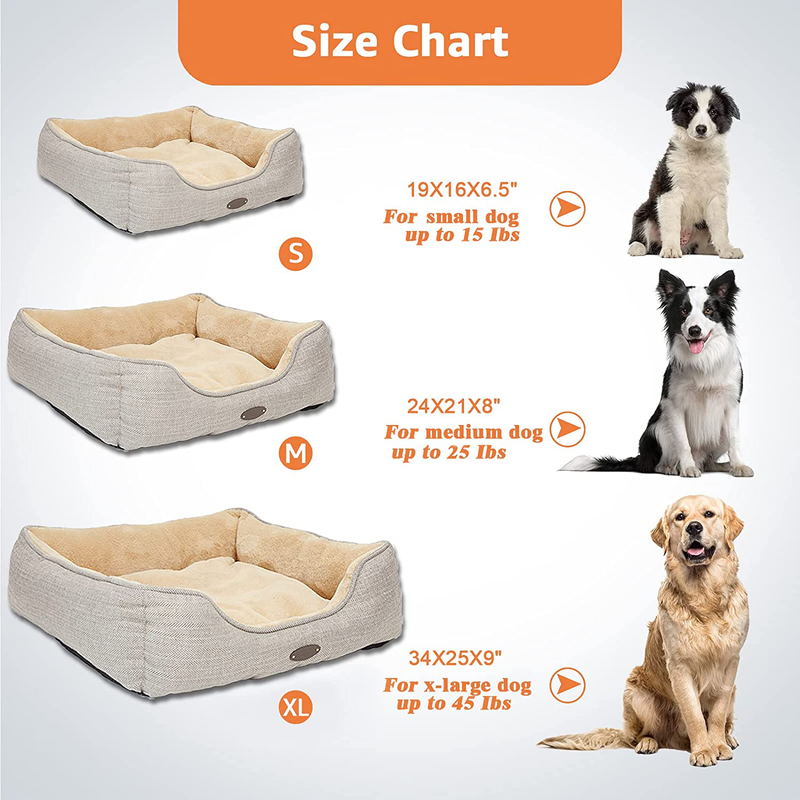Dog Bed,Dog Beds for Medium Dogs,Cat Bed,Calming Dog Bed,Anxiety Comfy Durable Pet Beds with Reversible&Washable Cushion,Rectangle Dog Bed in Grey Color. DEBANG HOME Animals & Pet Supplies > Pet Supplies > Dog Supplies > Dog Beds DEBANG HOME   