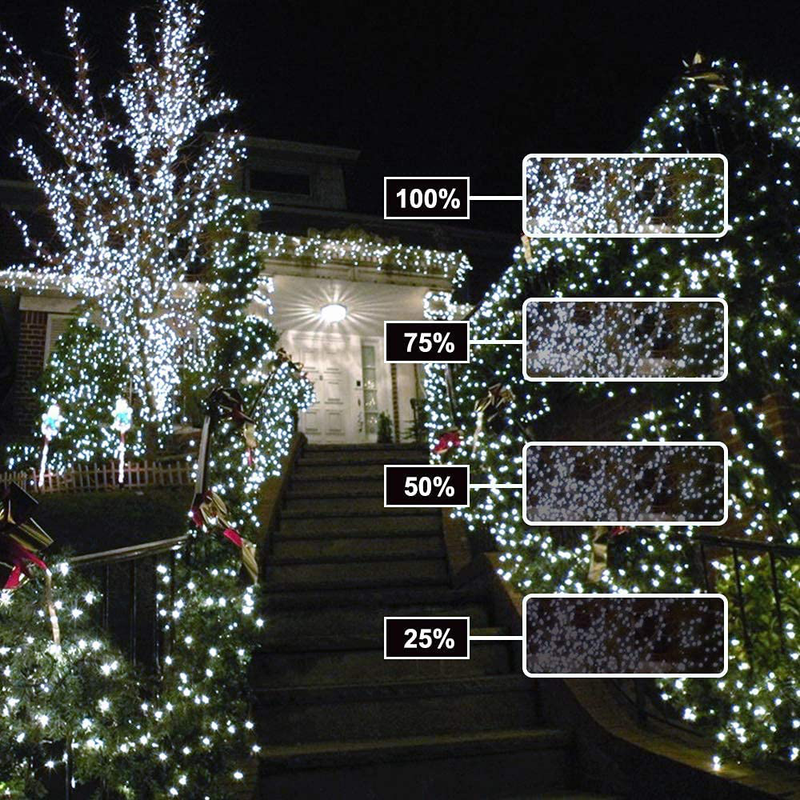 Ollny Outdoor Christmas String Lights 800 LED 330FT with Remote, Waterproof Cool White Plug in Fairy Light, 8 Modes Timer Twinkle Lighting for Bedroom Indoor Xmas Tree Holiday Wedding Party Decoration Home & Garden > Decor > Seasonal & Holiday Decorations& Garden > Decor > Seasonal & Holiday Decorations Ollny   