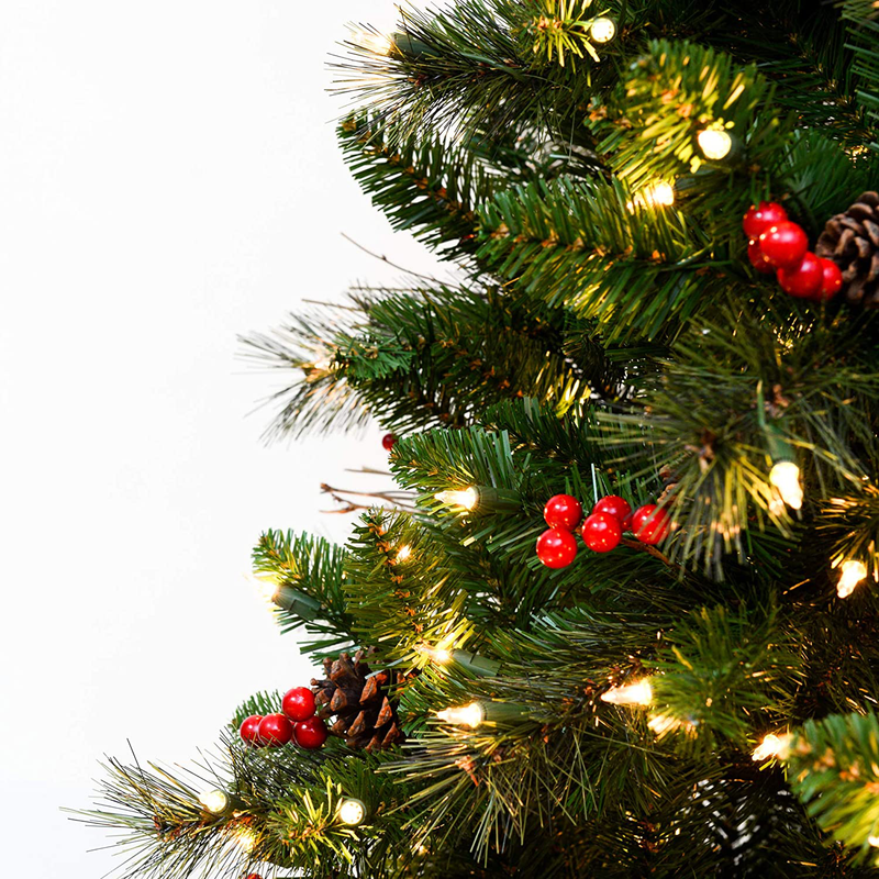 MARTHA STEWART Pinecone and Berry Pre-Lit Artificial Christmas Tree, 7.5 Feet, Clear Lights Home & Garden > Decor > Seasonal & Holiday Decorations > Christmas Tree Stands MARTHA STEWART   