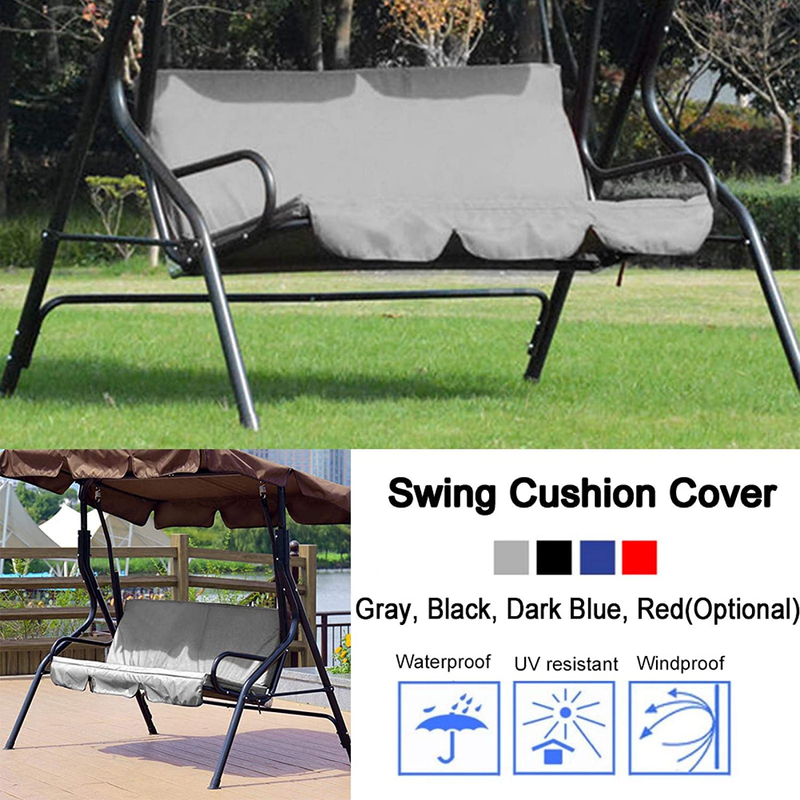 Outdoor Swing Seat 3 Seater Chair Waterproof Cushion Replacement Swing Cushion Cover for Patio Garden Yard(Grey) Home & Garden > Lawn & Garden > Outdoor Living > Porch Swings Oumefar   