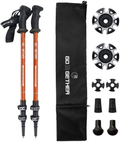 G2 GO2GETHER Trekking Hiking Poles - Aluminum 7075 Hiking Walking Sticks with Quick Adjustable Locks - Comfort BMM Handle - Padded Strap - Snow Baskets Attached-Orange,Blue,Black,Yellow,Red Available(Pack of 2 Poles) Sporting Goods > Outdoor Recreation > Camping & Hiking > Hiking Poles G2 GO2GETHER Orange  