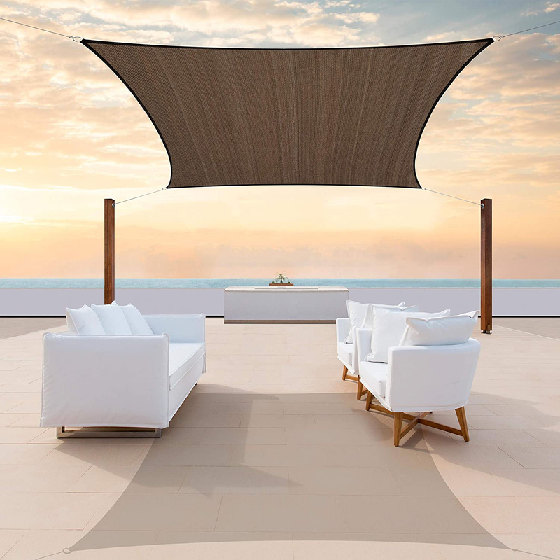 ColourTree 8' x 16' Beige Rectangle Sun Shade Sail Canopy Awning Fabric Cloth Screen - UV Block UV Resistant Heavy Duty Commercial Grade - Outdoor Patio Carport - (We Make Custom Size) Home & Garden > Lawn & Garden > Outdoor Living > Outdoor Umbrella & Sunshade Accessories ColourTree Brown 11' x 14' custom size 