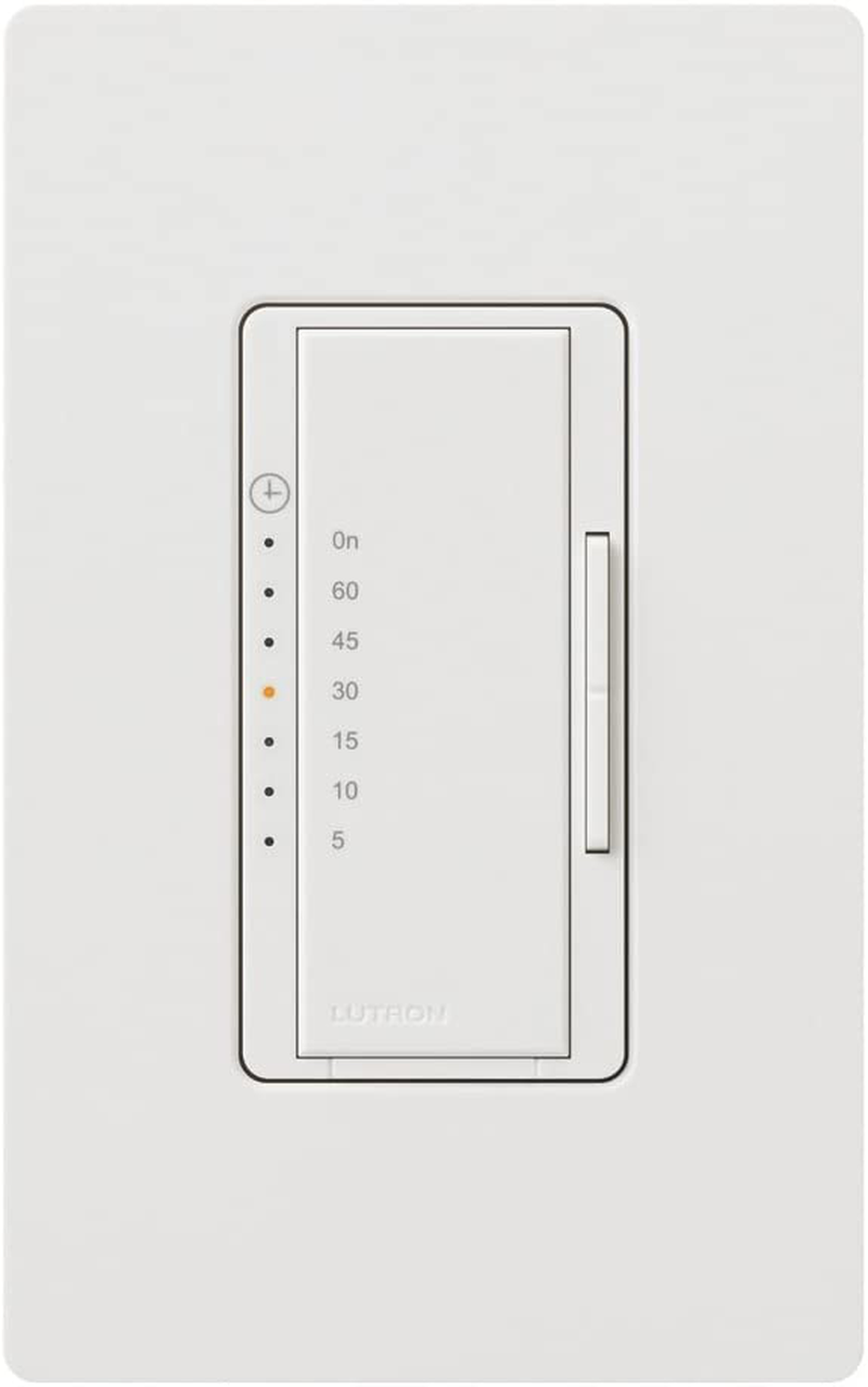 Lutron Maestro Countdown Timer for Fans or Halogen and Incandescent Bulbs, Single-Pole, MA-T51-WH, White Home & Garden > Lighting Accessories > Lighting Timers Lutron   