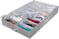 Extra-Large under Bed Shoe Storage Organizer - Underbed Storage Solution Fits Men'S and Women'S Shoes, High Heels, and Sneakers with Durable Vinyl Cover & Extra-Strong Zipper - Grey Furniture > Cabinets & Storage > Armoires & Wardrobes HOLDN’ STORAGE Grey  