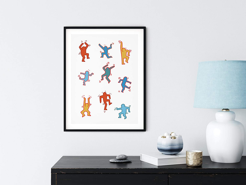 Keith Haring Posters Dance Figures - by Haus and Hues | Keith Haring Wall Art Keith Haring Print Famous Art Posters Graffiti Art | Keith Haring Art Famous Paintings UNFRAMED 12” X 16” (Dance Figures) Home & Garden > Decor > Artwork > Posters, Prints, & Visual Artwork HAUS AND HUES   
