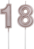 Qj-solar 2.76 inch Gold Number 18 Birthday Candles,18th Cake Topper for Birthday Decorations Home & Garden > Decor > Home Fragrances > Candles Maikencandle Rose Gold  