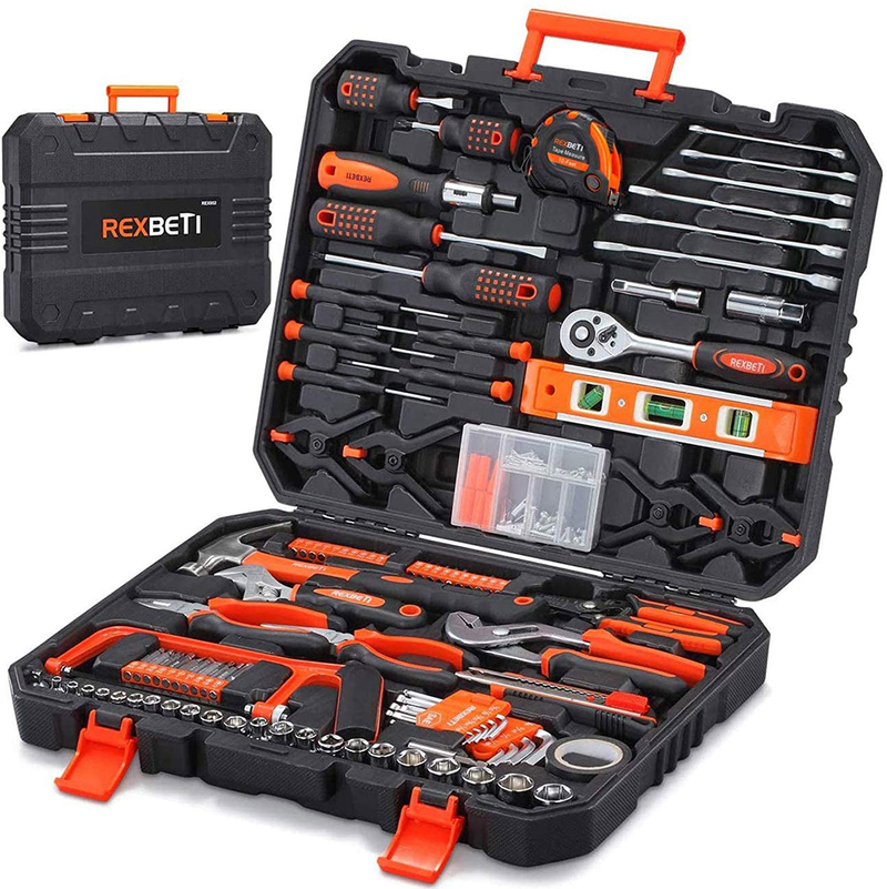 REXBETI 217-Piece Tool Kit, General Household Hand Tool Set with Solid Carrying Tool Box, Auto Repair Tool Sets Hardware > Tools > Tool Sets REXBETI Default Title  